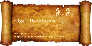 Hügel Henrietta névjegykártya